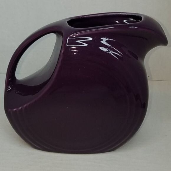Fiestaware Fiesta Pitcher Large CERAMIC Disk CONTAINER Mulberry Purple 67 OZ - Picture 9 of 9